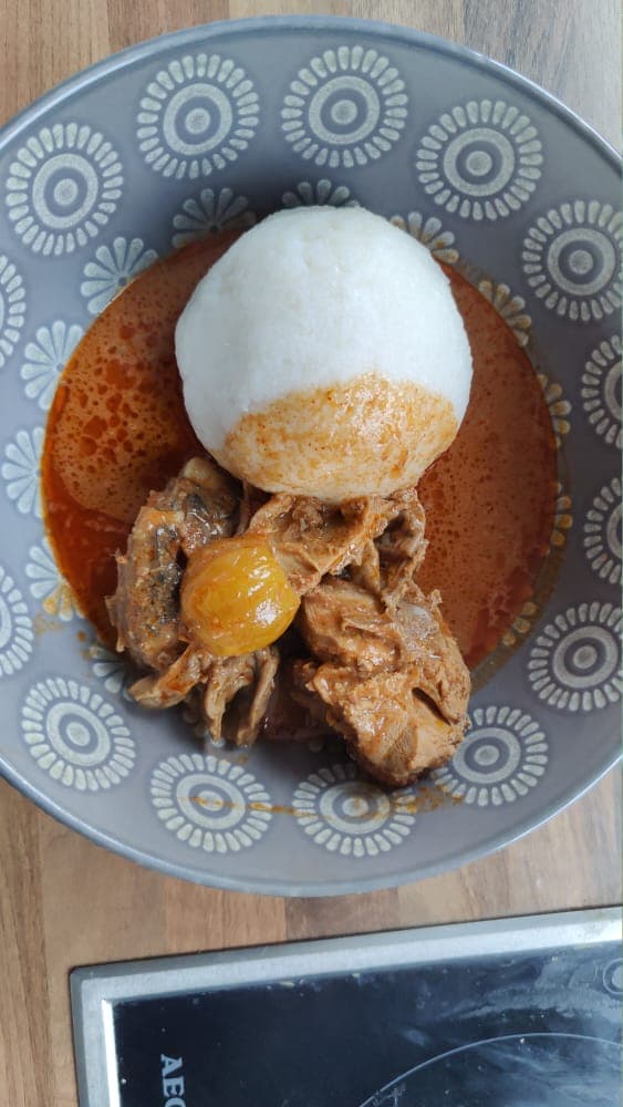 Omo Tuo and Groundnut Soup