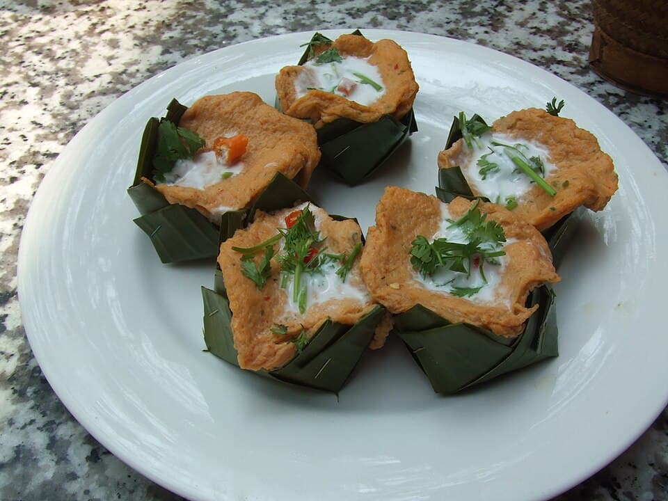 Mok Pa / ໝົກປາ (Steamed Fish in Banana Leaves)